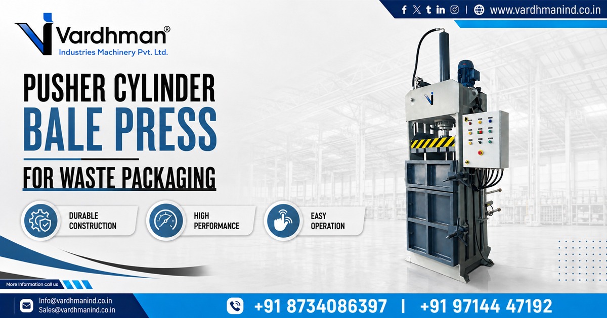 Pusher Cylinder Bale Press for Waste Packaging in Uttar Pradesh