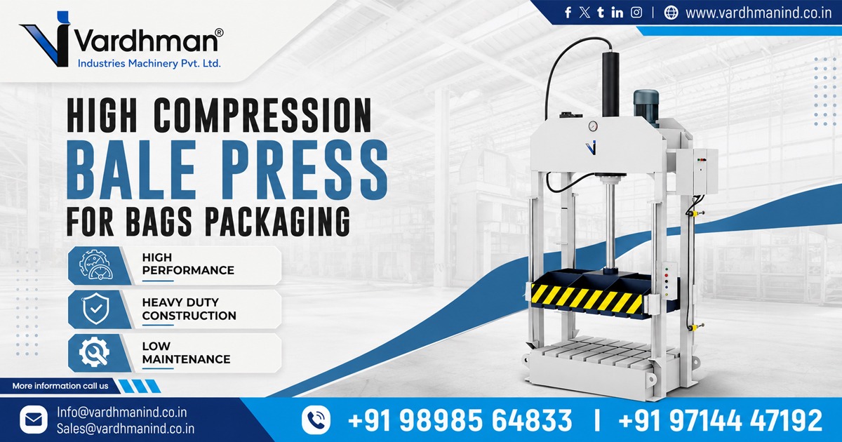 High Compression Bale Press for Bags Packaging in Karnataka